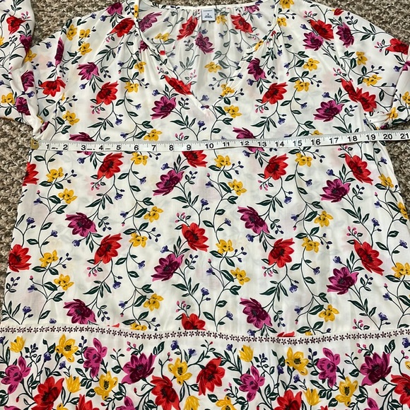 Old Navy Floral Long Sleeve Blouse - White - Picture 8 of 16